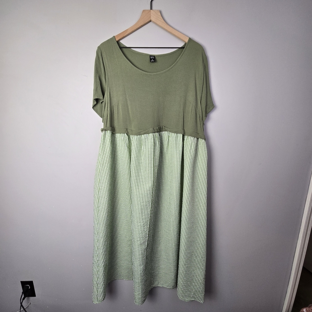 Emery Rose Green Plaid Dress Plus Size 1XL - Picture 3 of 8